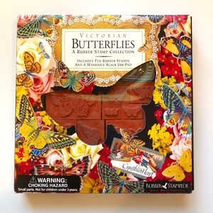 VICTORIAN BUTTERLIES Foam Rubber Stamp Set of 10 by Rubber Stampede